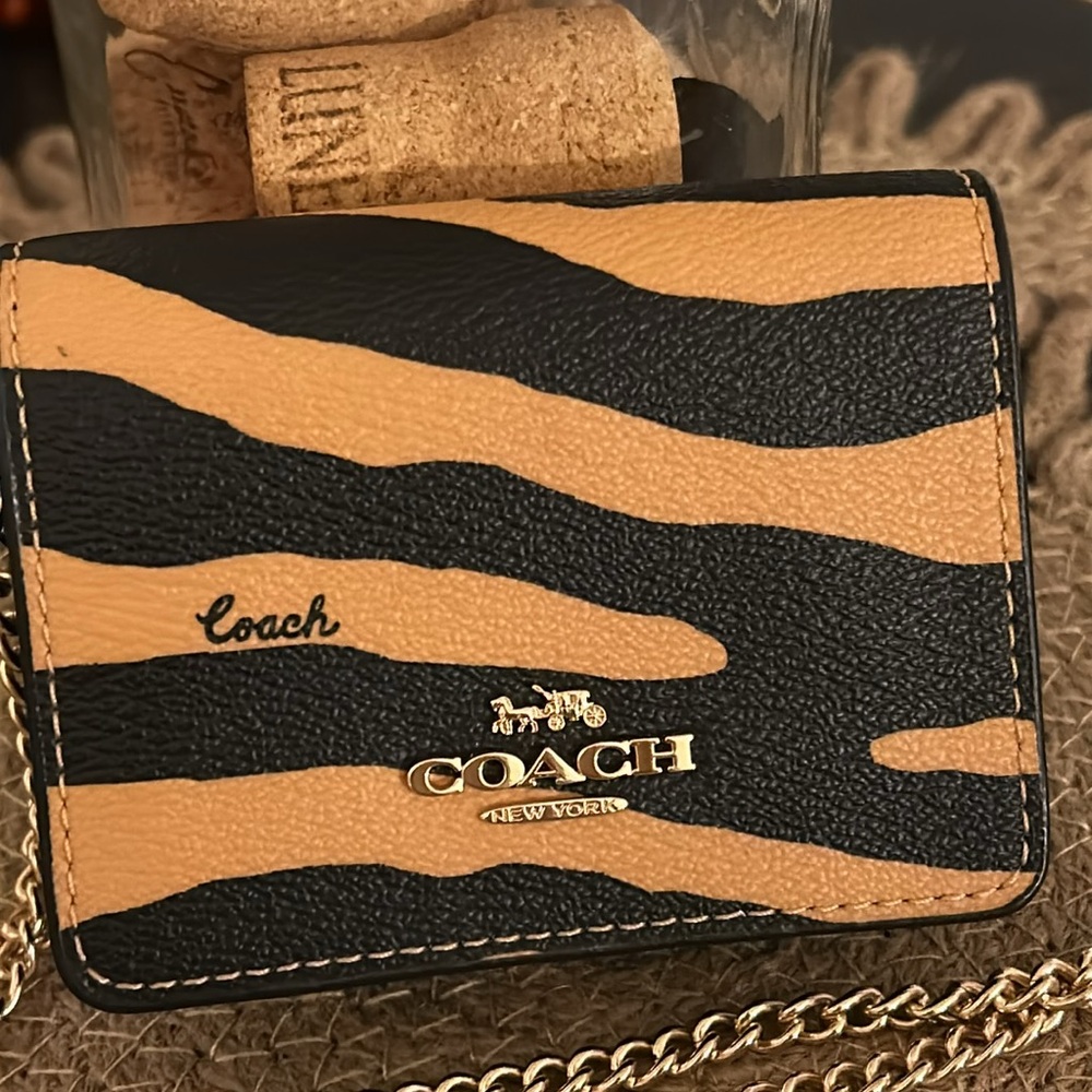 Coach Mini Card Wallet with Chain, NWT - Picture 2 of 7